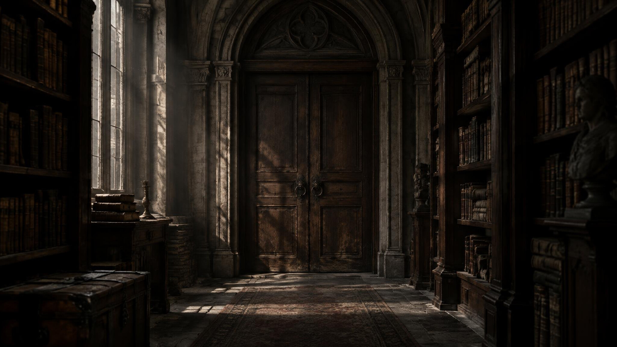 old library door closed