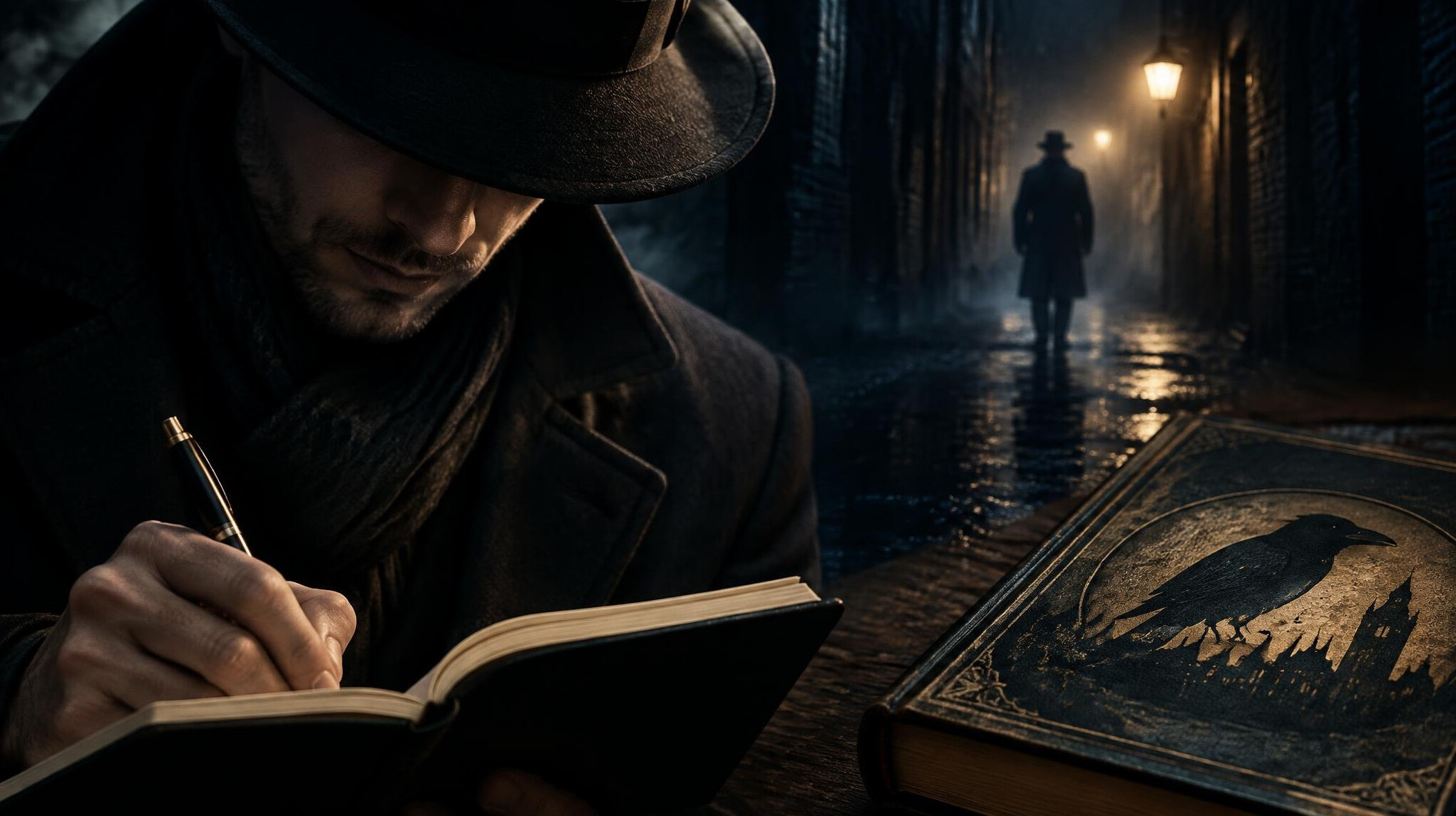 mysterious writer portrait