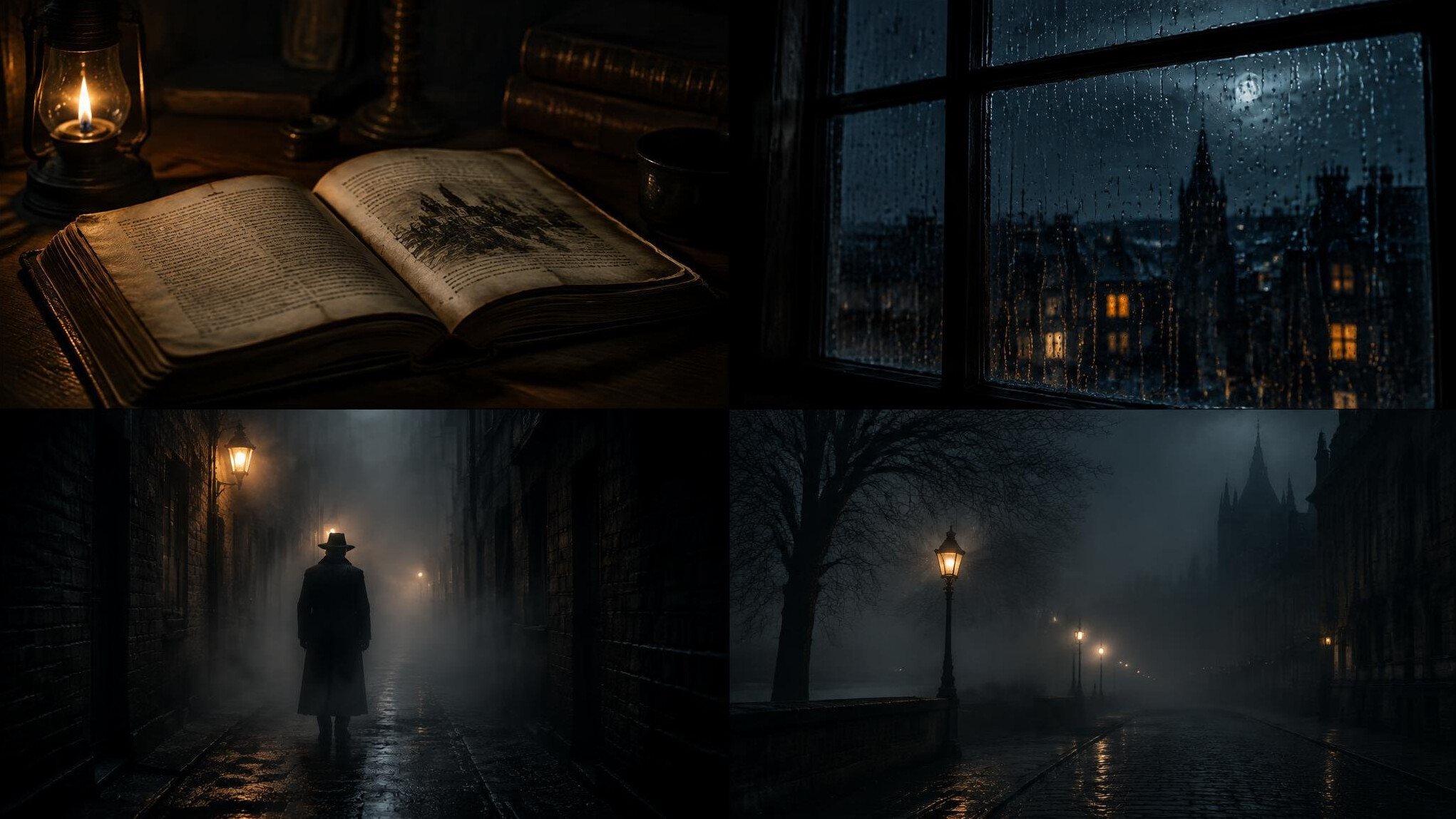 old book open in dim light